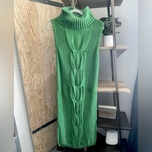 Anthropologie Green Knit Formfitting Dress SIZE M